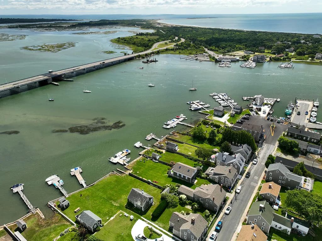 Aerial view of Westport Point, Massachusetts
