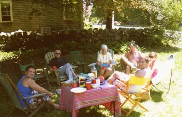 Summer cookout at the old stone wall, Westport